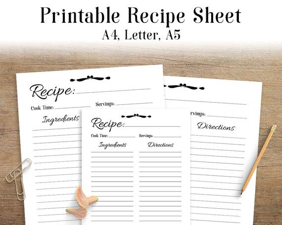 recipe book maker template